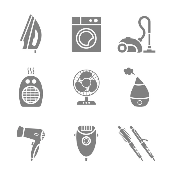 Conjunto de electrodomésticos e iconos electrónicos — Vector de stock