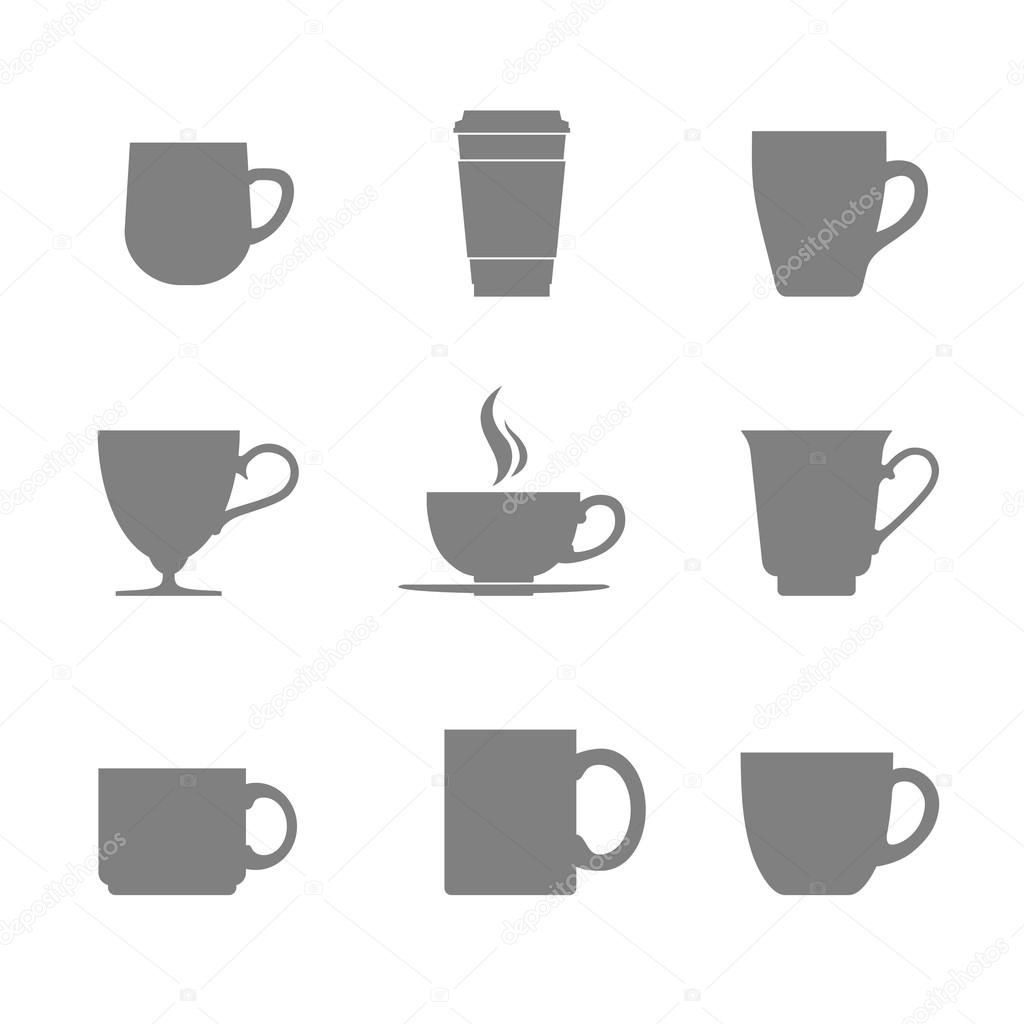 Vector tea cup icon set
