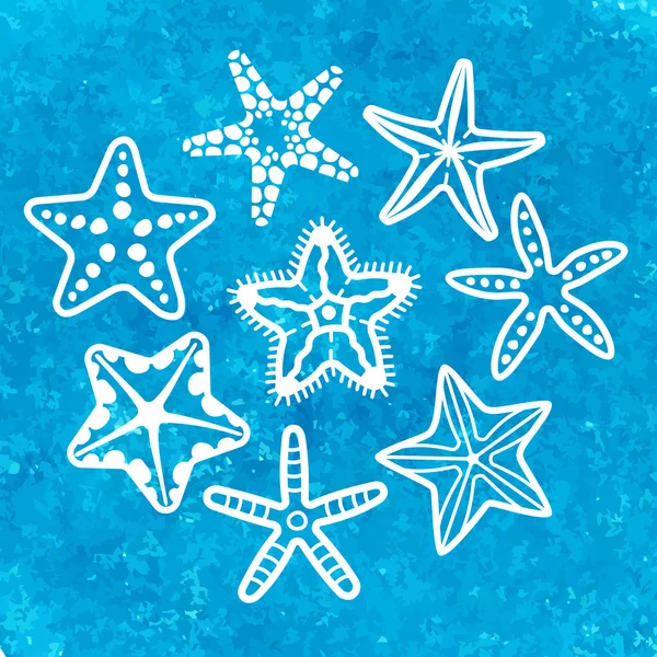 Colección vectorial de varias estrellas de mar — Vector de stock