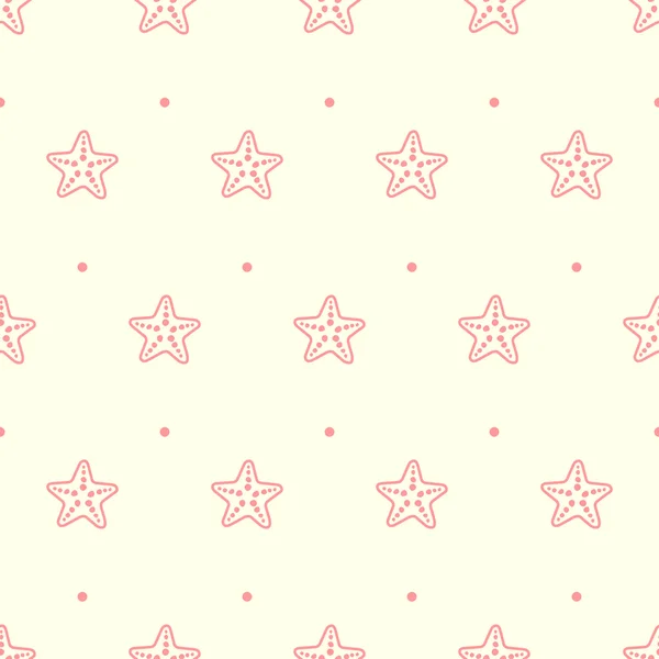 Vector pastel seamless pattern with sea starfish — Stock Vector