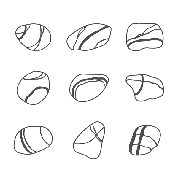 Ensemble d'icônes vectorielles de pierres marines — Image vectorielle