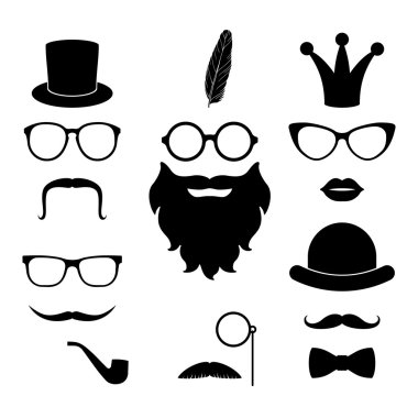 Vektör hipster photosession Aksesuar ayarla