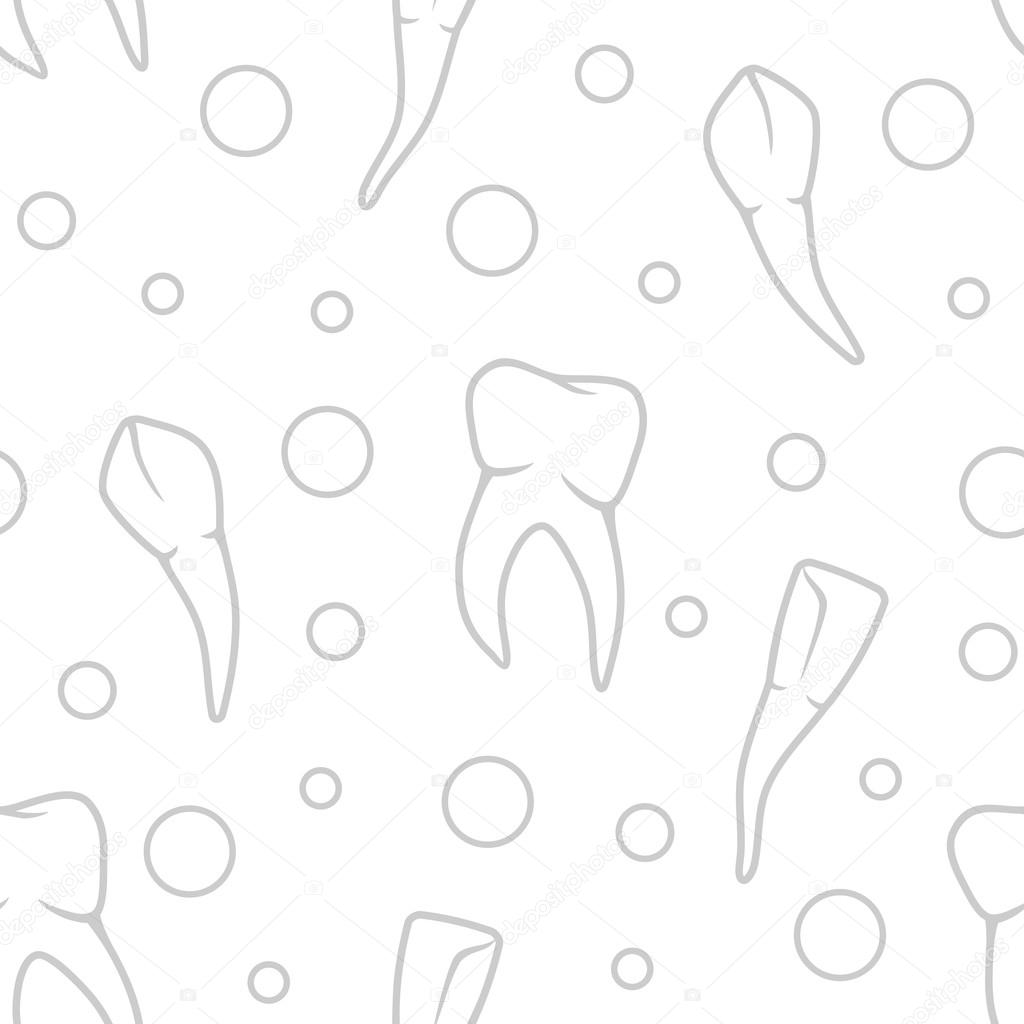 Vector seamless teeth pattern on white background