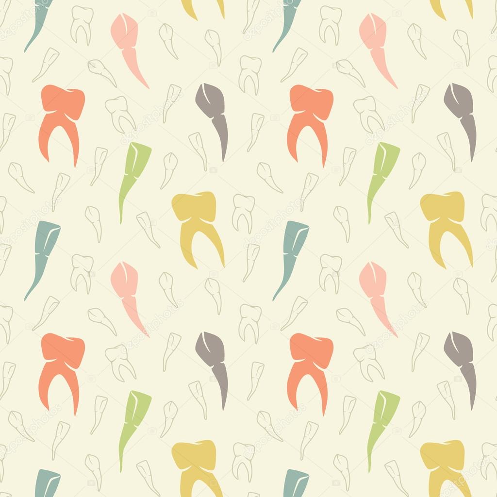 Vector seamless light colorful teeth pattern