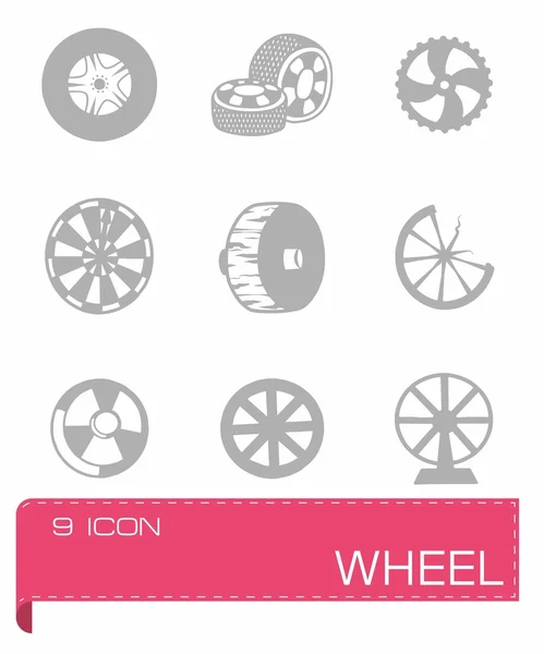 Conjunto de icono de rueda vectorial — Archivo Imágenes Vectoriales