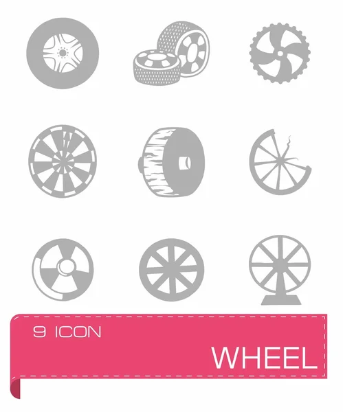 Vector wheel icon set — Stock Vector