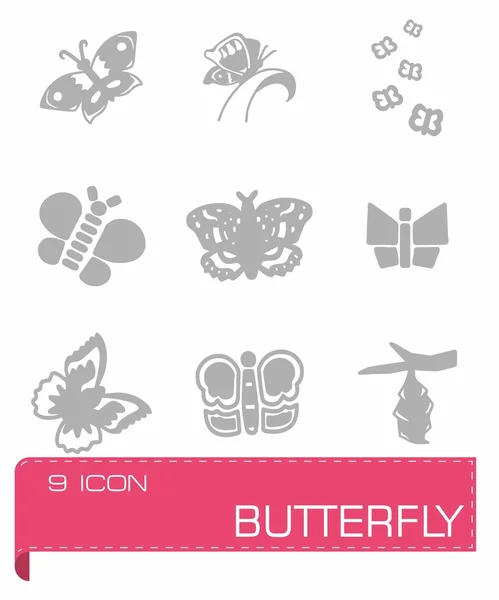 Vector Butterfly icon set — Stock Vector