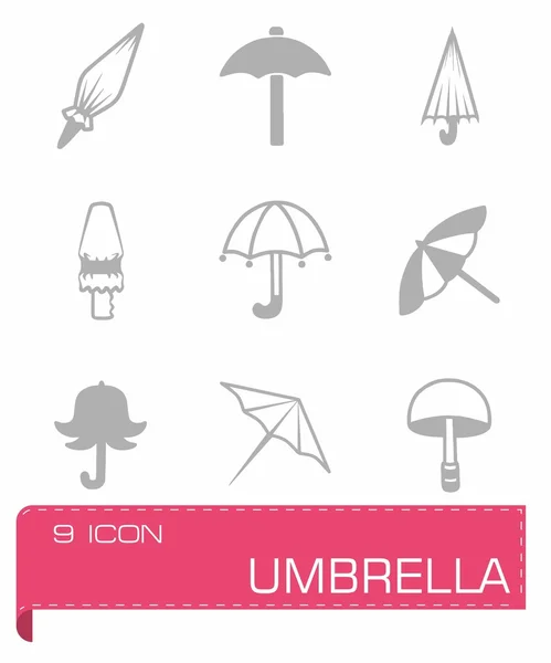 Vector umbrella icon set — Stock Vector