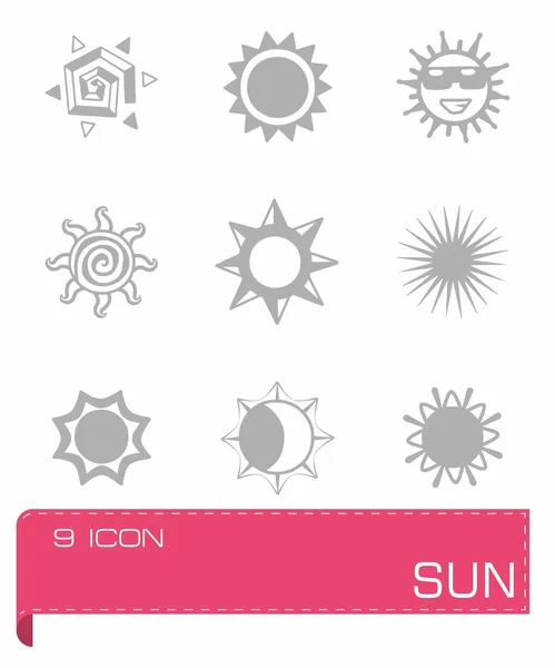 Vector sun icon set — Stock Vector