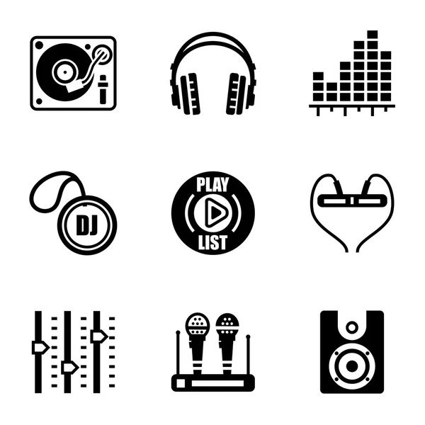 Conjunto de ícones Vector DJ — Vetor de Stock