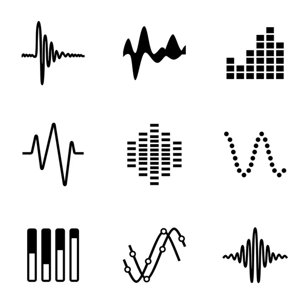 Vektor Musik Soundwave Icon Set — Stockvektor