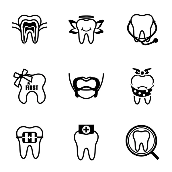 Набор значков векторных зубов — стоковый вектор