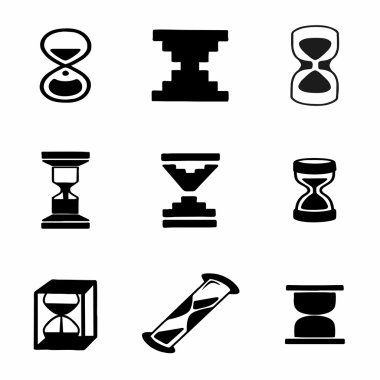 Vektör kum saati Icon set