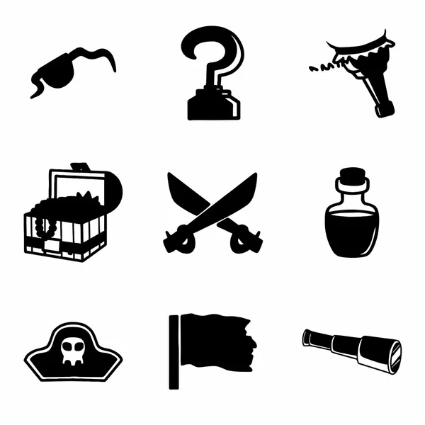 Vector pirata icono conjunto — Vector de stock