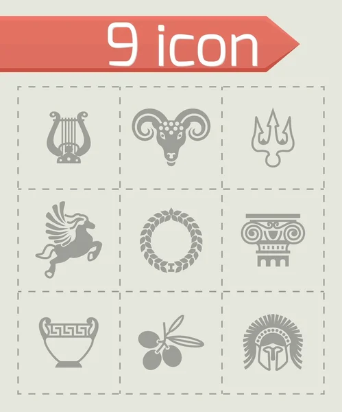 Vector Greece icon set — Stock Vector