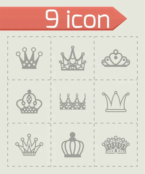 Set di icone corona vettoriale — Vettoriale Stock