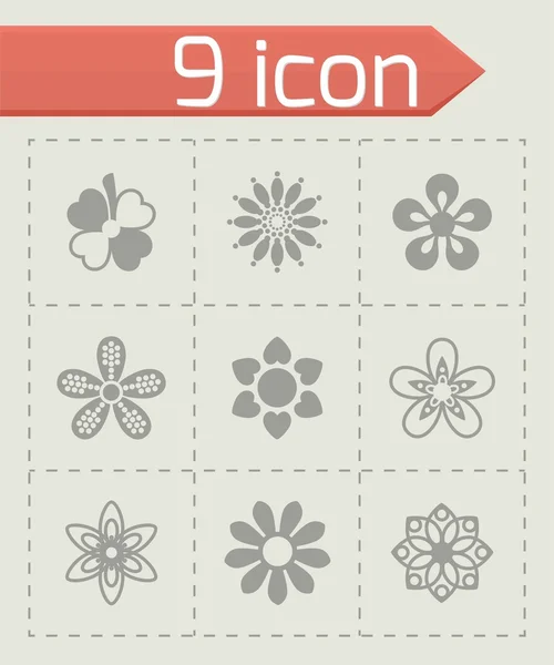 Vector Flowers icon set — Stock Vector