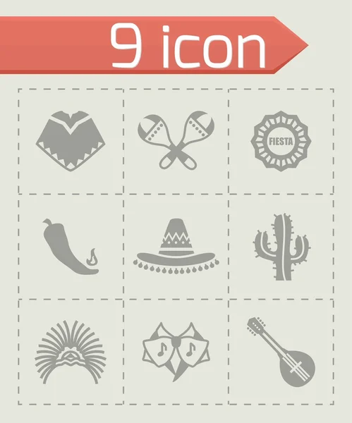 Vektor Mexiko Icon Set — Stockvektor