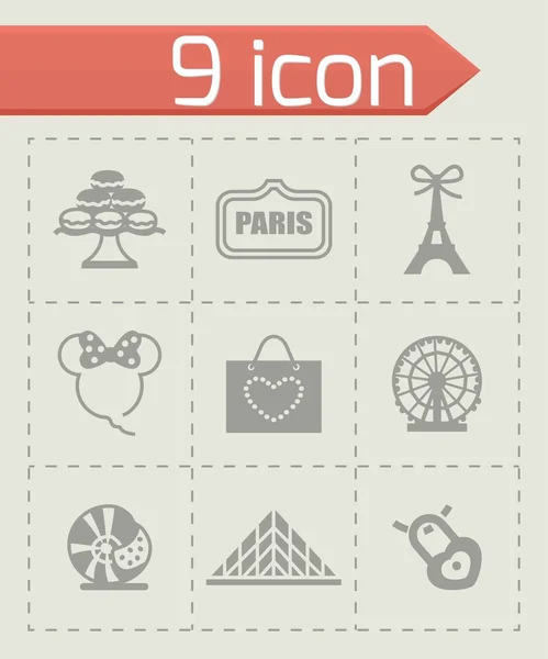 Conjunto de iconos de Vector paris — Vector de stock