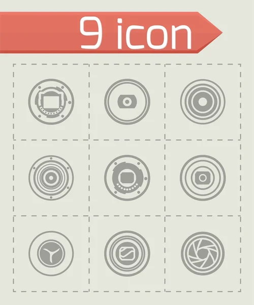 Conjunto de iconos de obturador de cámara vectorial — Vector de stock