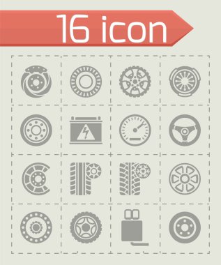 vektör araba parçaları Icon set