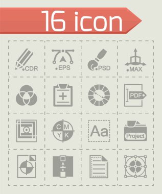 Vektör grafik tasarım Icon set