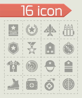 Vektör askeri Icon set