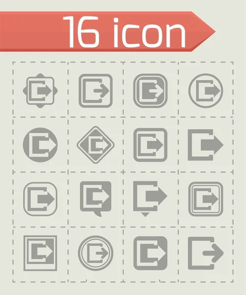 Conjunto de iconos de salida vectorial — Vector de stock