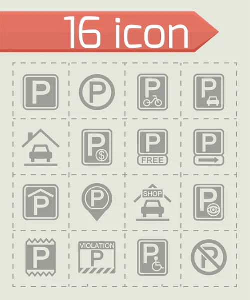 Vector Parking icon set — Stock Vector