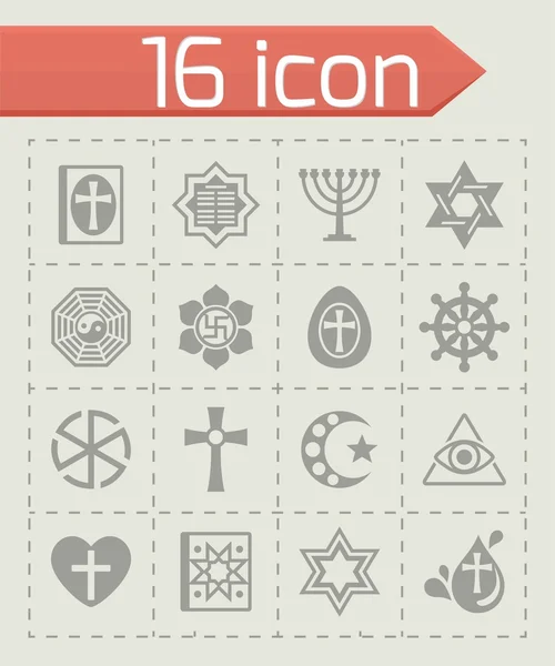 Vector Religion icon set — Stock Vector