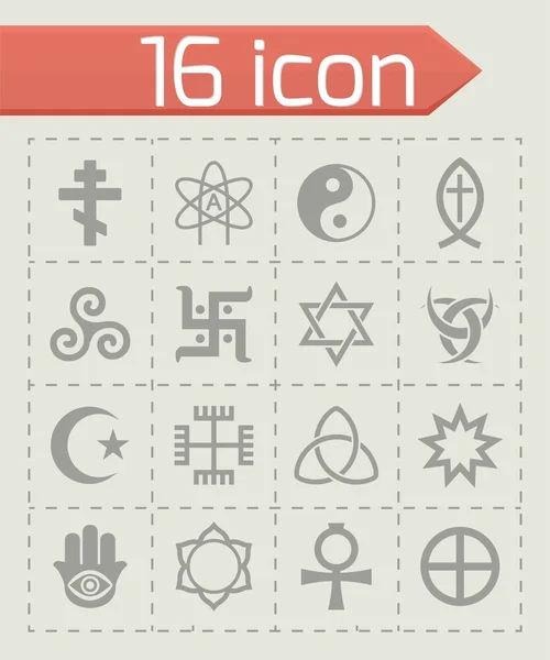 Vector Religious symbols icon set — Stock Vector