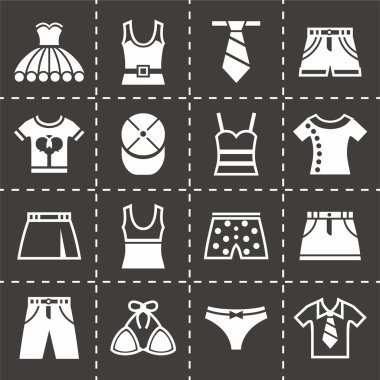Vektör giyim Icon set