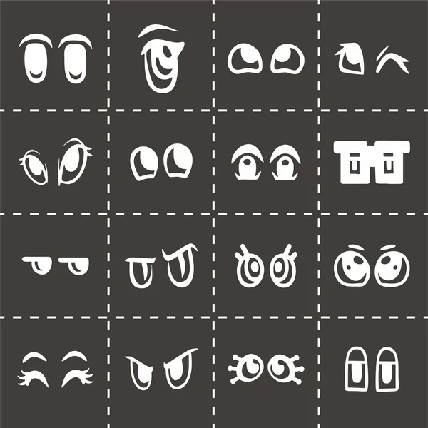 Vector Cartoon eyes icon set — Stock Vector