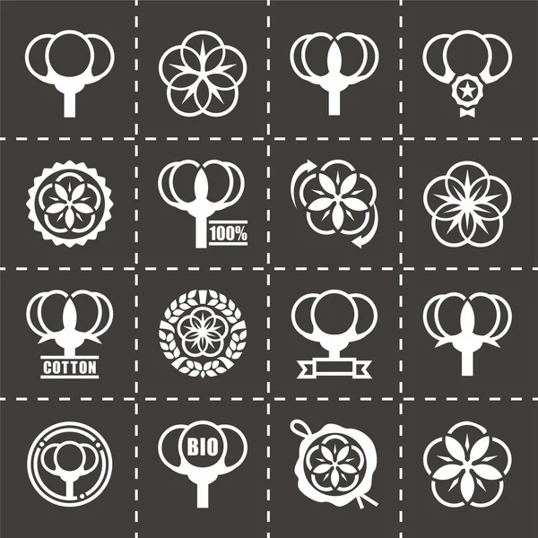 Vektor Baumwolle Icon Set — Stockvektor