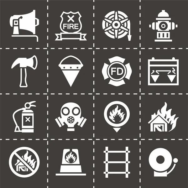 Ensemble d'icônes de pompier vectoriel — Image vectorielle