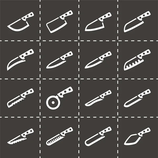 Conjunto de ícone de faca de cozinha vetorial — Vetor de Stock