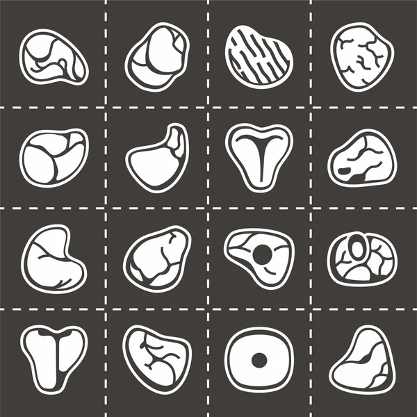 Vector Meat icon set — Stock Vector