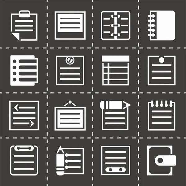 Vector notities pictogrammenset — Stockvector