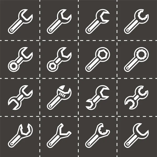 Vektor-Einstellungen Schraubenschlüssel-Symbol-Set — Stockvektor