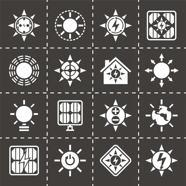 Vector zonne-energie pictogrammenset — Stockvector