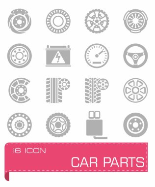 vektör araba parçaları Icon set