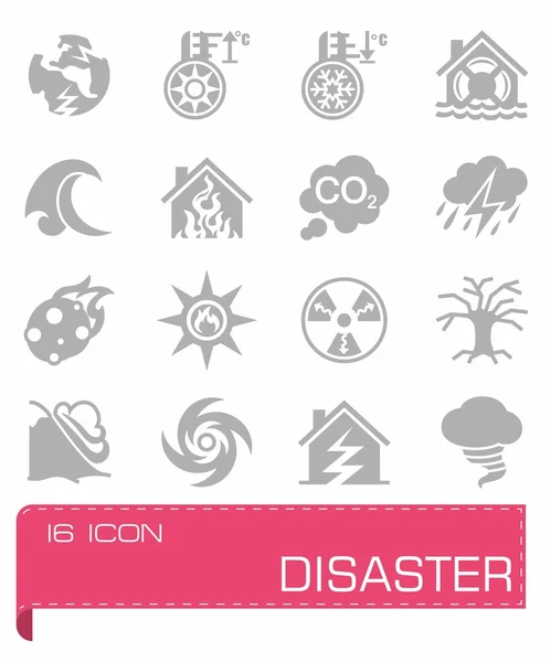 Vector Disaster icon set — Stock Vector