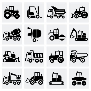 Vektör inşaat nakliye Icon set