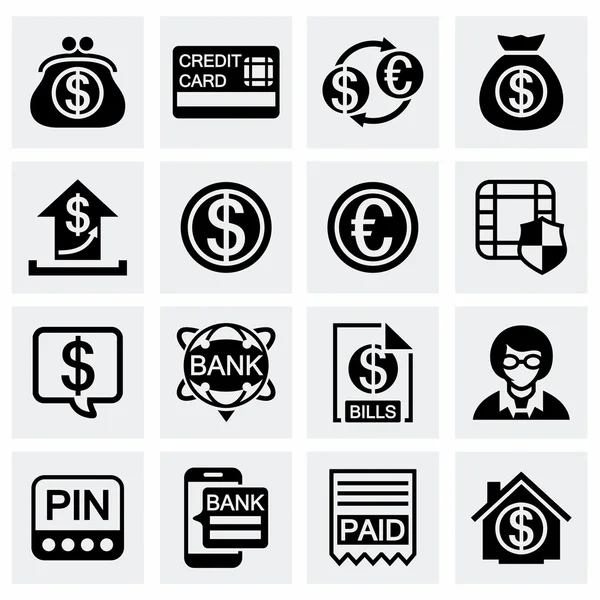 Vector Bank icon set — Stock Vector