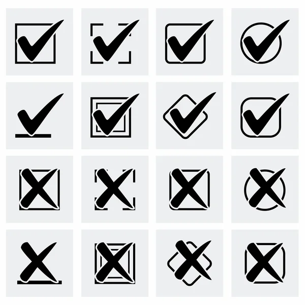Set di icone dei segni di controllo vettoriale — Vettoriale Stock