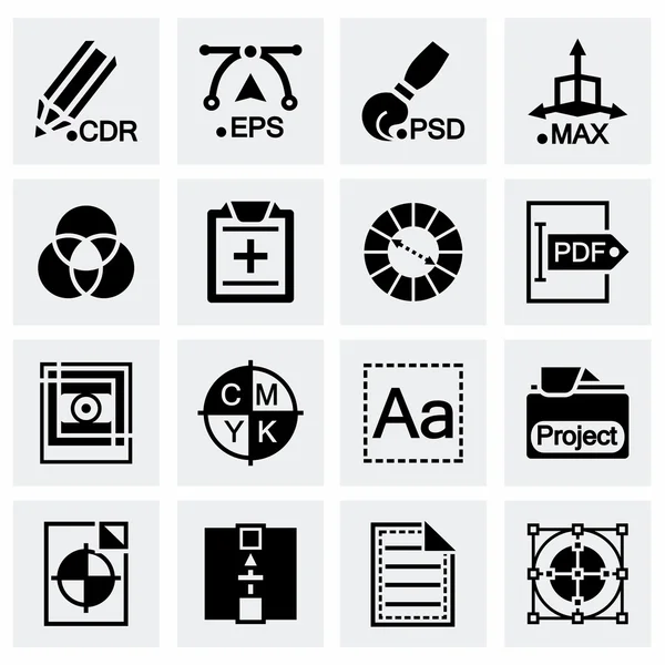 Vector Conjunto de iconos de diseño gráfico — Archivo Imágenes Vectoriales