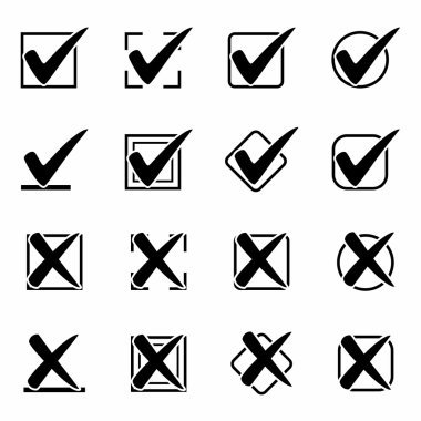 Vektör onay işaretleri Icon set