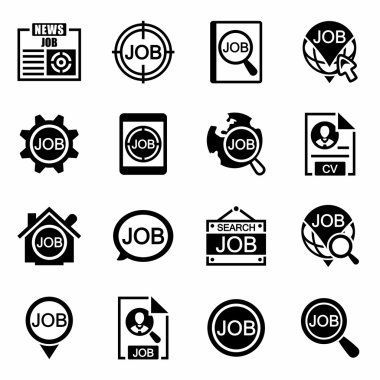 Vektör iş arama Icon set