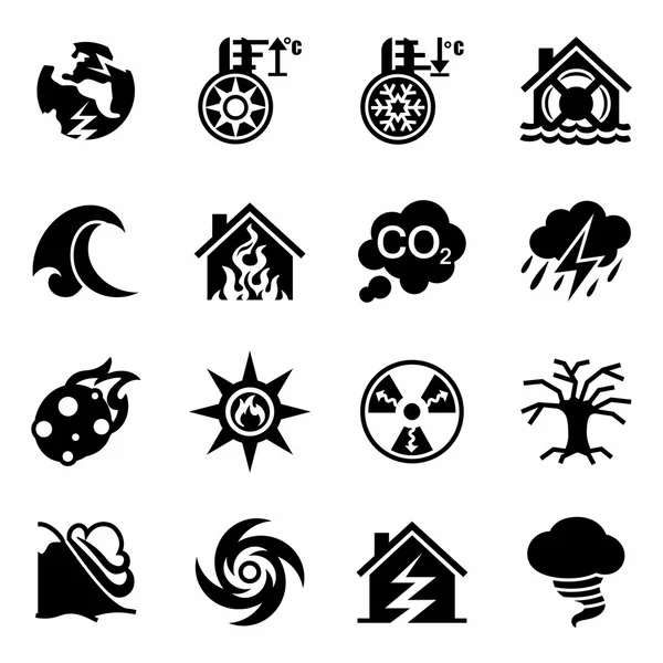 Vektör felaket Icon set — Stok Vektör