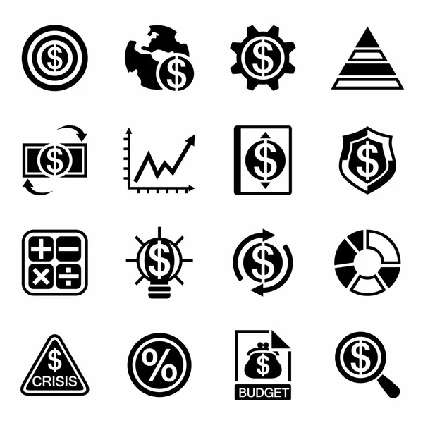 Conjunto de iconos económicos vectoriales — Vector de stock